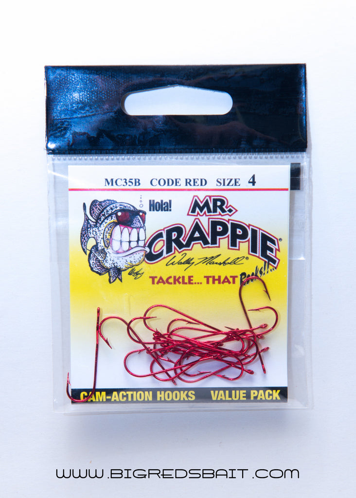 MR. CRAPPIE WALLY MARSHALL CAM-ACTION HOOKS CODE RED sku002