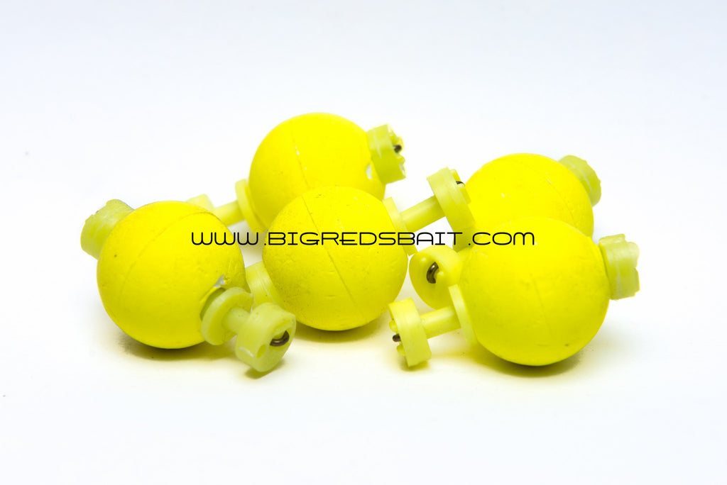 SNAP-ON ROUND FOAM FISHING FLOATS 3/4 Inch CHARTREUSE sku002 – Big Red's  Bait