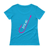 Bite Me Anvil 391 Ladies Sheer Scoopneck T-Shirt with Tear Away Label