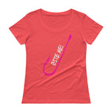 Bite Me Anvil 391 Ladies Sheer Scoopneck T-Shirt with Tear Away Label