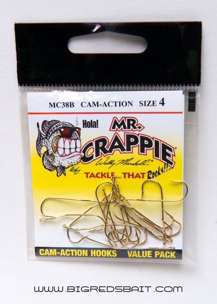 MR. CRAPPIE WALLY MARSHALL CAM-ACTION HOOKS Gold sku002 – Big Red's Bait